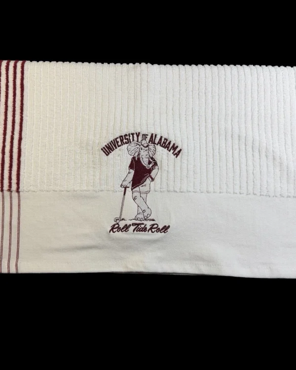 Univ of Alabama Golf Caddy Towel / 44in x 24in (49k Stitches) Vintage Logo