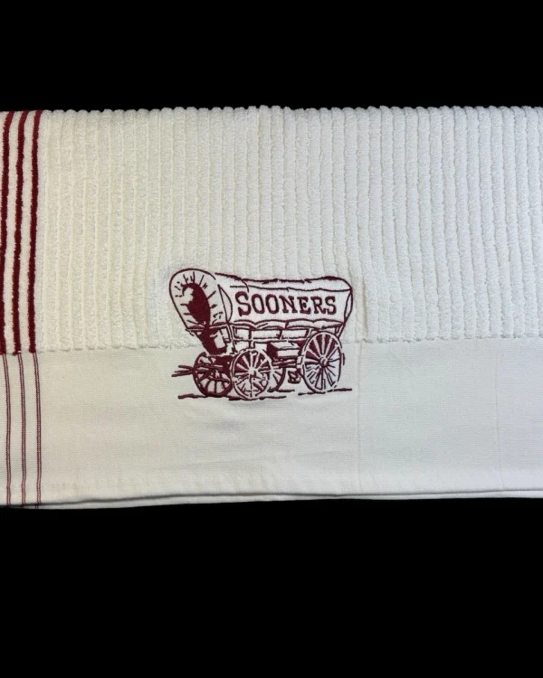 Univ of Oklahoma (OU) Golf Caddy Towel / 44in x 24in Sooner Schooner