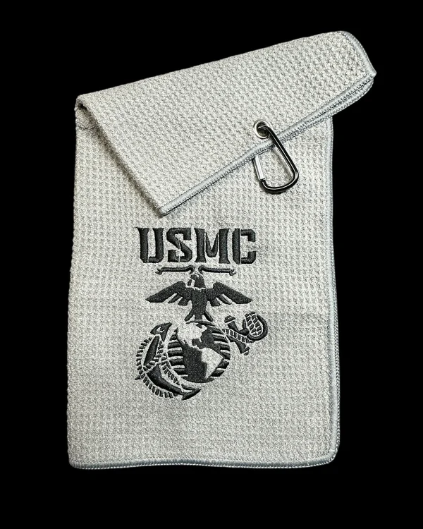 U S Marines (EGA) USMC Golf Towel (8in x 16in) 26k Stitches
