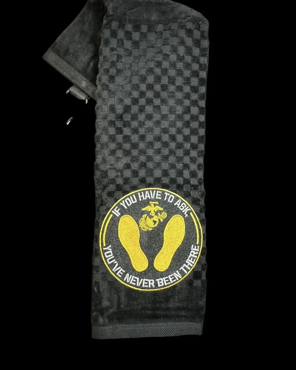 USMC Yellow Footprints (5in) Golf Towel (6in X 23in) 55k Stitches Cotton towel