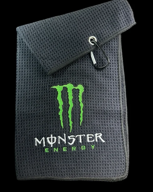 Monster Energy Golf Towel (31k Stitch) (8in x 16in) 5in Logo