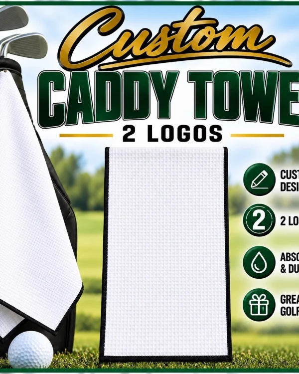 Custom Caddy Towel (2 Logos) / 44in x 24in