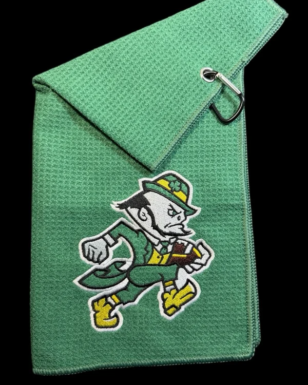 Notre Dame (New Logo) Golf Towel / (8in X 16in) Waffle 31k Stitches