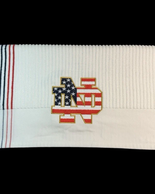 University of Notre Dame (ND) Caddy towel / 44in x 24in (American Flag)