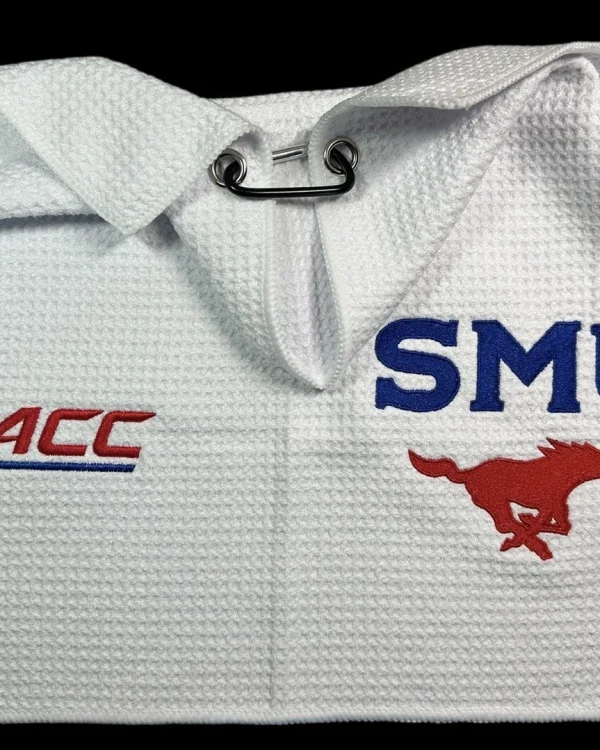 Southern Methodist University (SMU) Golf Towel (2 Sides) 42k Stitch (8in x 16in)
