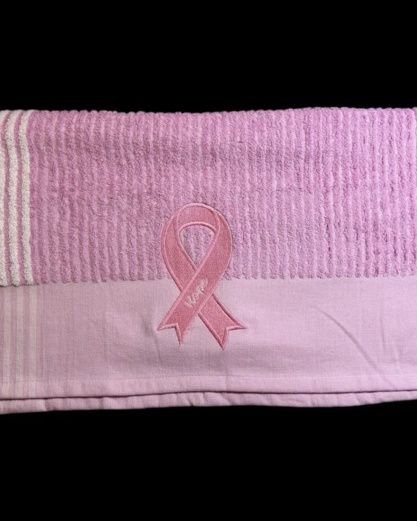 Breast Cancer Survivor (Hope) Caddy Towel / 44in x 24 in (29k Stitches)