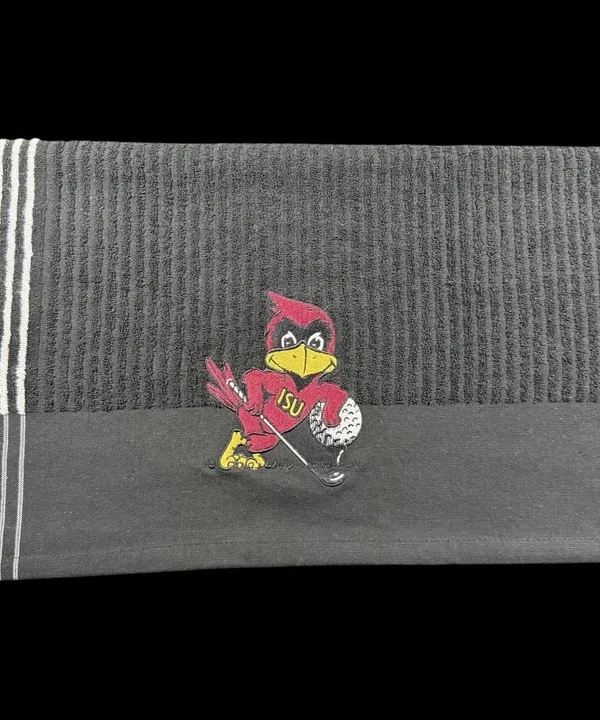 Iowa State University (ISU) Golf Caddy Towel /44in x 24in (52k Stitches) Black